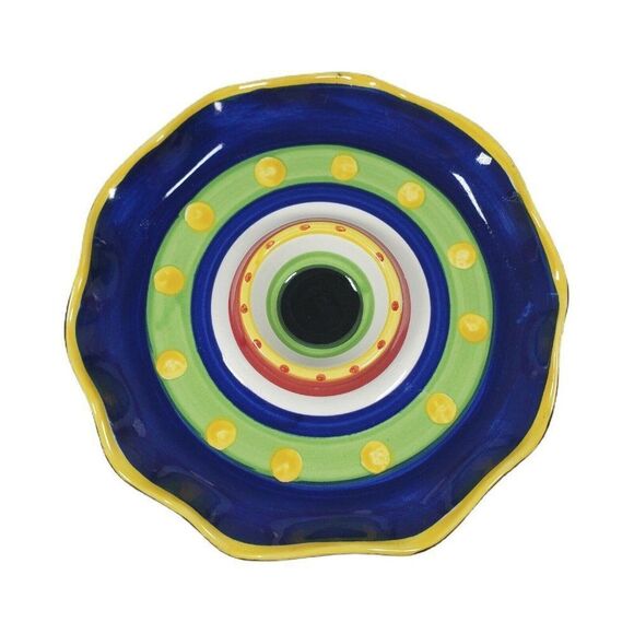 JCPenney Chilli Pepper Pattern Veggie Chip Dip Southwestern Party Platter Server - Picture 2 of 5